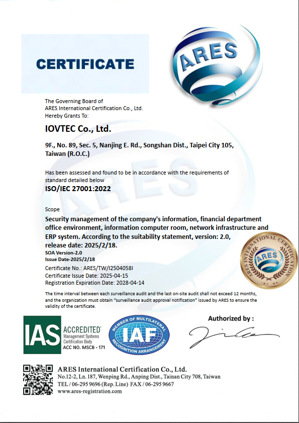 ISO 27001 Certificate